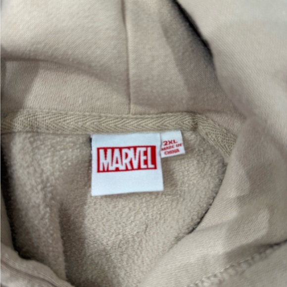 Marvel Tan Hoodie Sweatshirt with Iconic Graphics - Picture 4 of 4